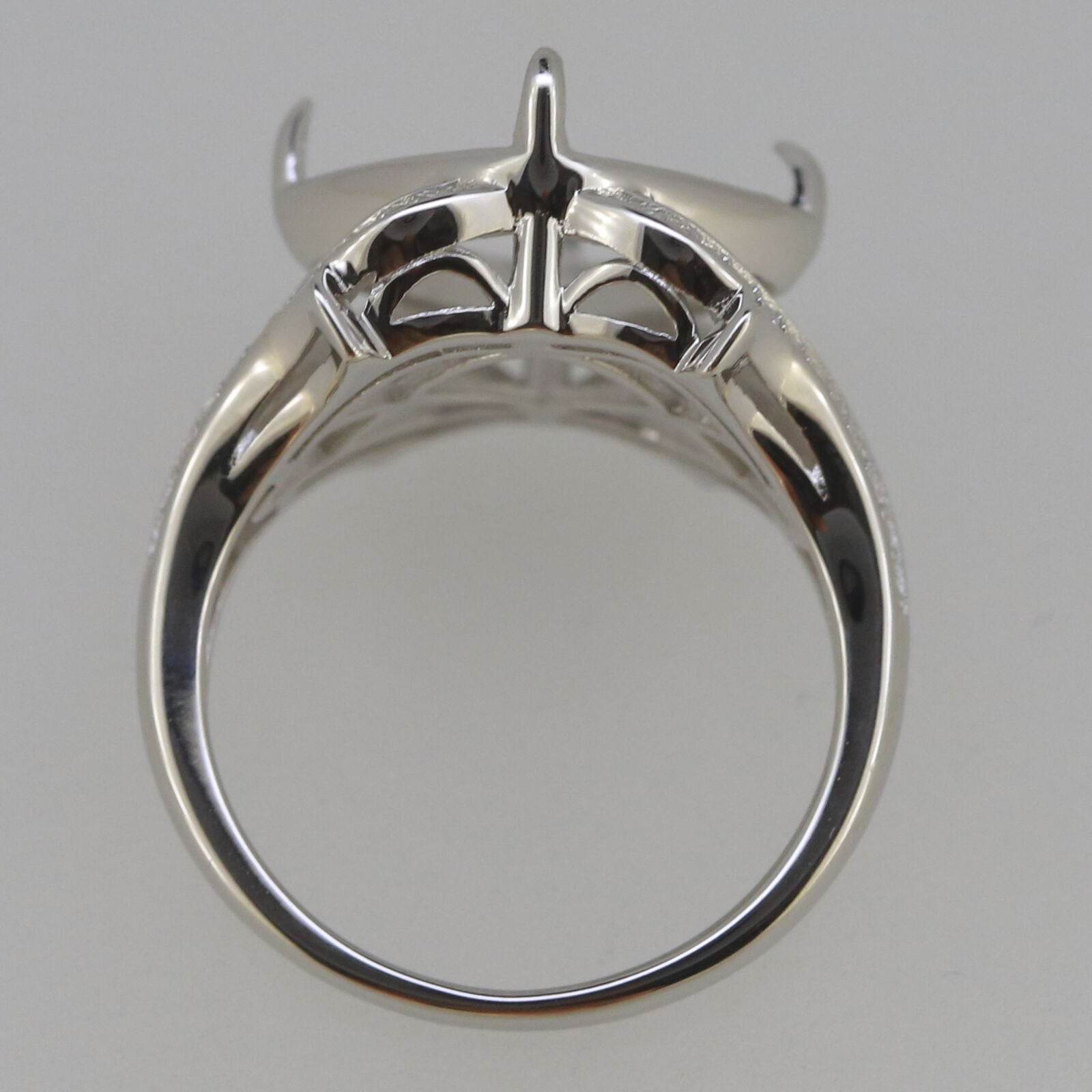 10K Gold Semi Mount Ring Setting Cushion CU 12x12mm Diagonal Split Moissanite Accent Syzjewelry