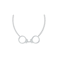 Sterling Silver Pendant Handcuff Theme with White Topaz or Moissanite