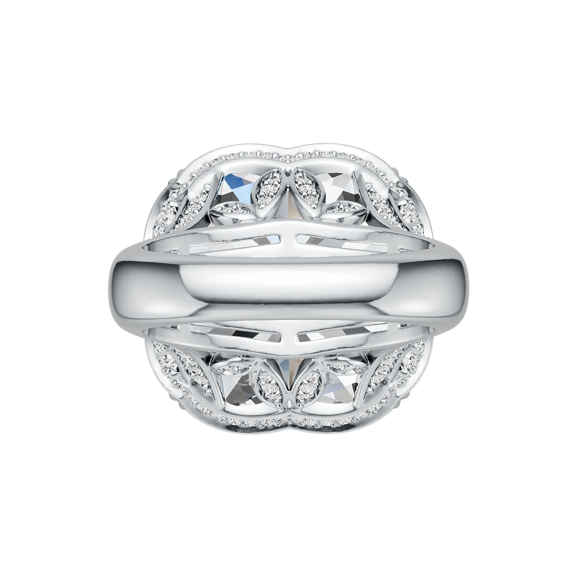 Sterling Silver Semi Mount Ring Setting Cushion CU 18X18mm DHJ