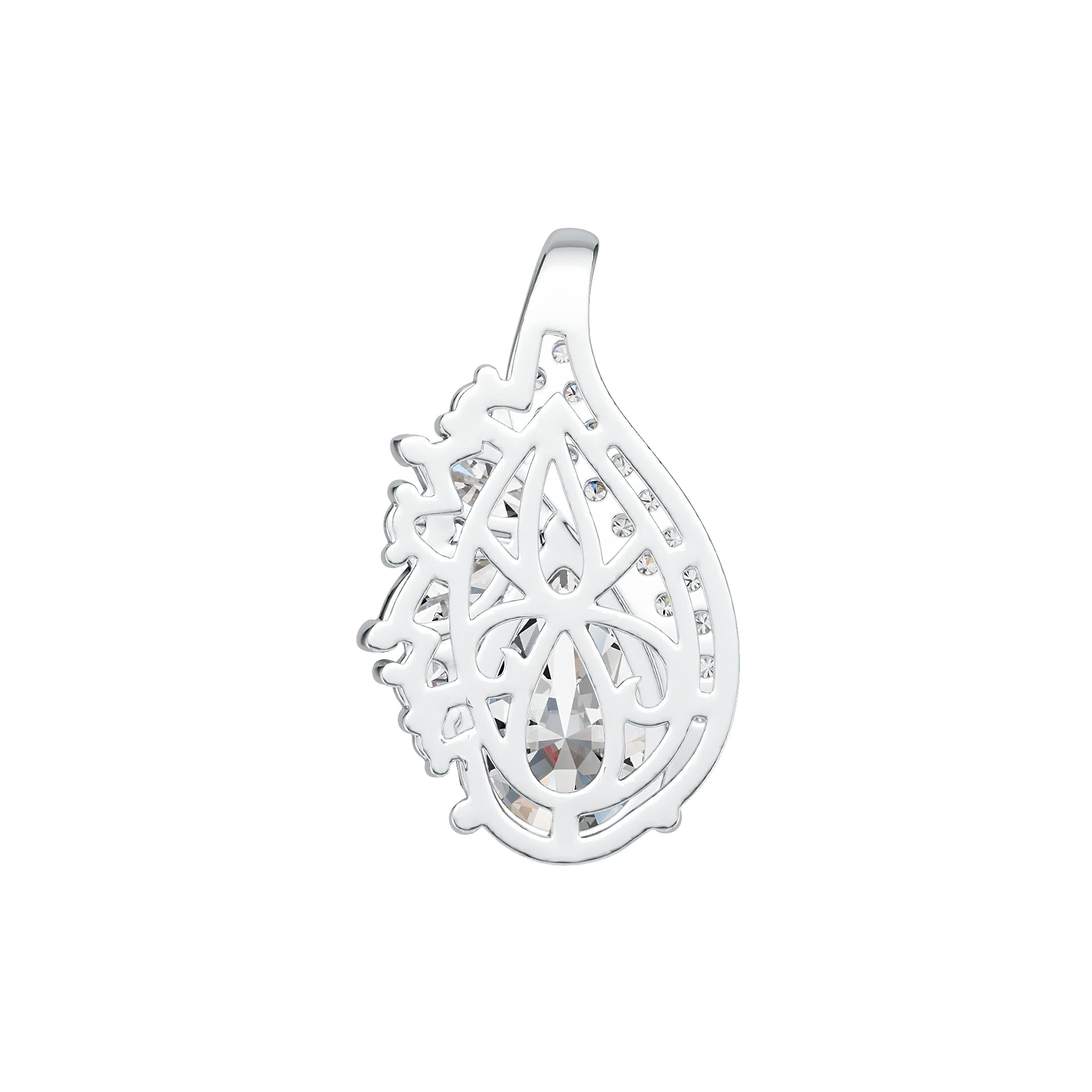 Sterling Silver Semi Mount Pendant Setting Pear PE 12X8mm DHJ
