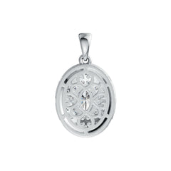 Platinum Semi Mount Pendant Setting Oval OV 8X6mm Diamond Accent DHJ