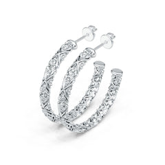 Platinum Semi Mount Earrings Setting Round Ro 6x6mm Syz Jewelry