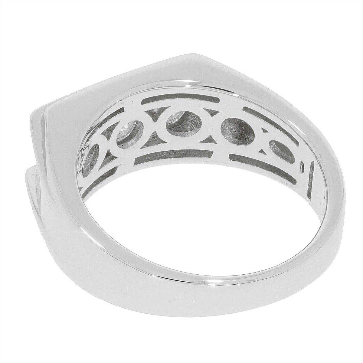 Men's Platinum Semi Mount Ring Setting RD 4x4mm 3 Stone Ring Diamond Accent Syzjewelry