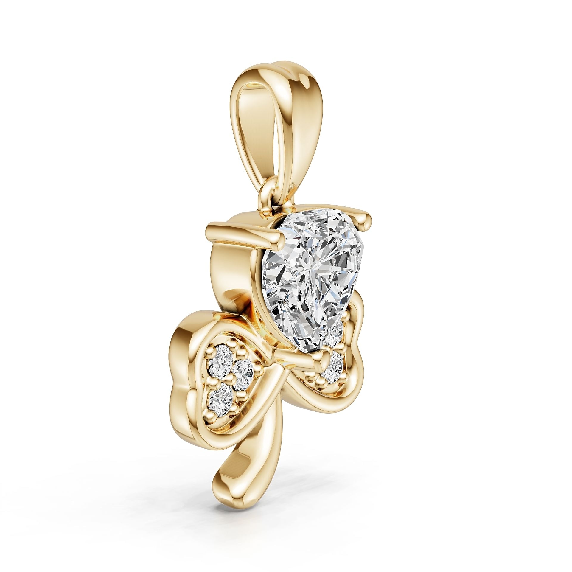 18K Gold Semi Mount Pendant Setting Heart He 75x75mm Diamond Accent Syz Jewelry