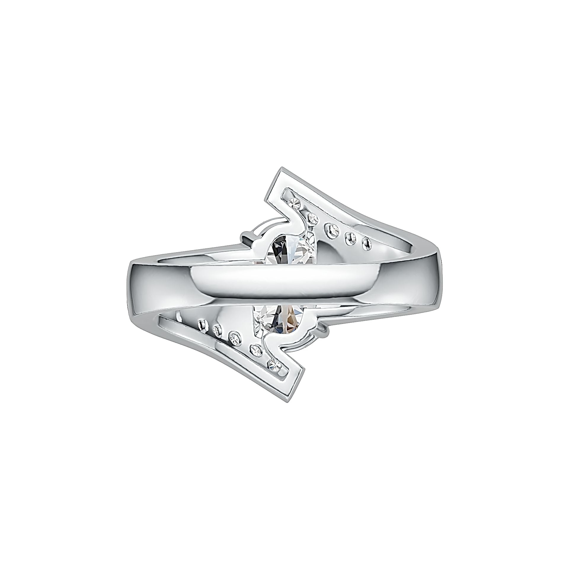 10K Gold Semi Mount Ring Setting Oval OV 10x8mm Bypass Moissanite Accent Syzjewelry