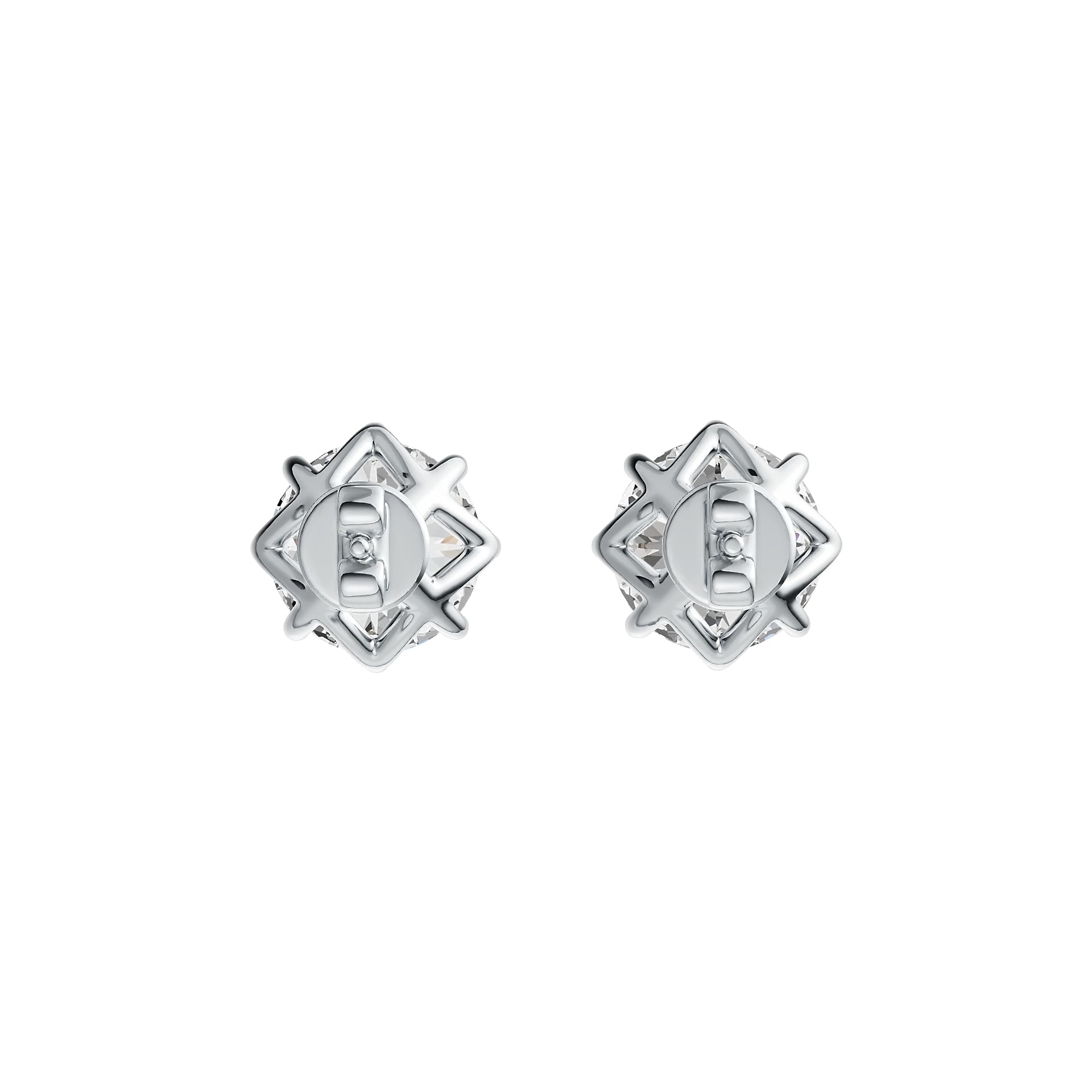 Sterling Silver Semi Mount Earrings Setting Round RD 8x8mm Stud DHJ