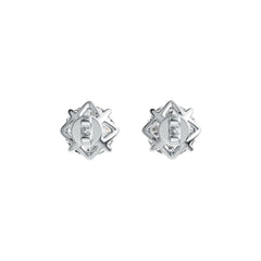 Sterling Silver Semi Mount Earrings Setting Round RD 8x8mm Stud DHJ