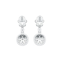 Sterling Silver Cluster Dangling Earrings with White Topaz or Moissanite DHJ