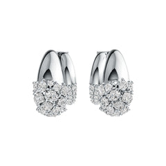 Sterling Silver Hoop Earrings with White Topaz or Moissanite DHJ