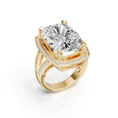 Sterling Silver Semi Mount Ring Setting Cushion Cu 18x13mm Diamond Accent DHJ