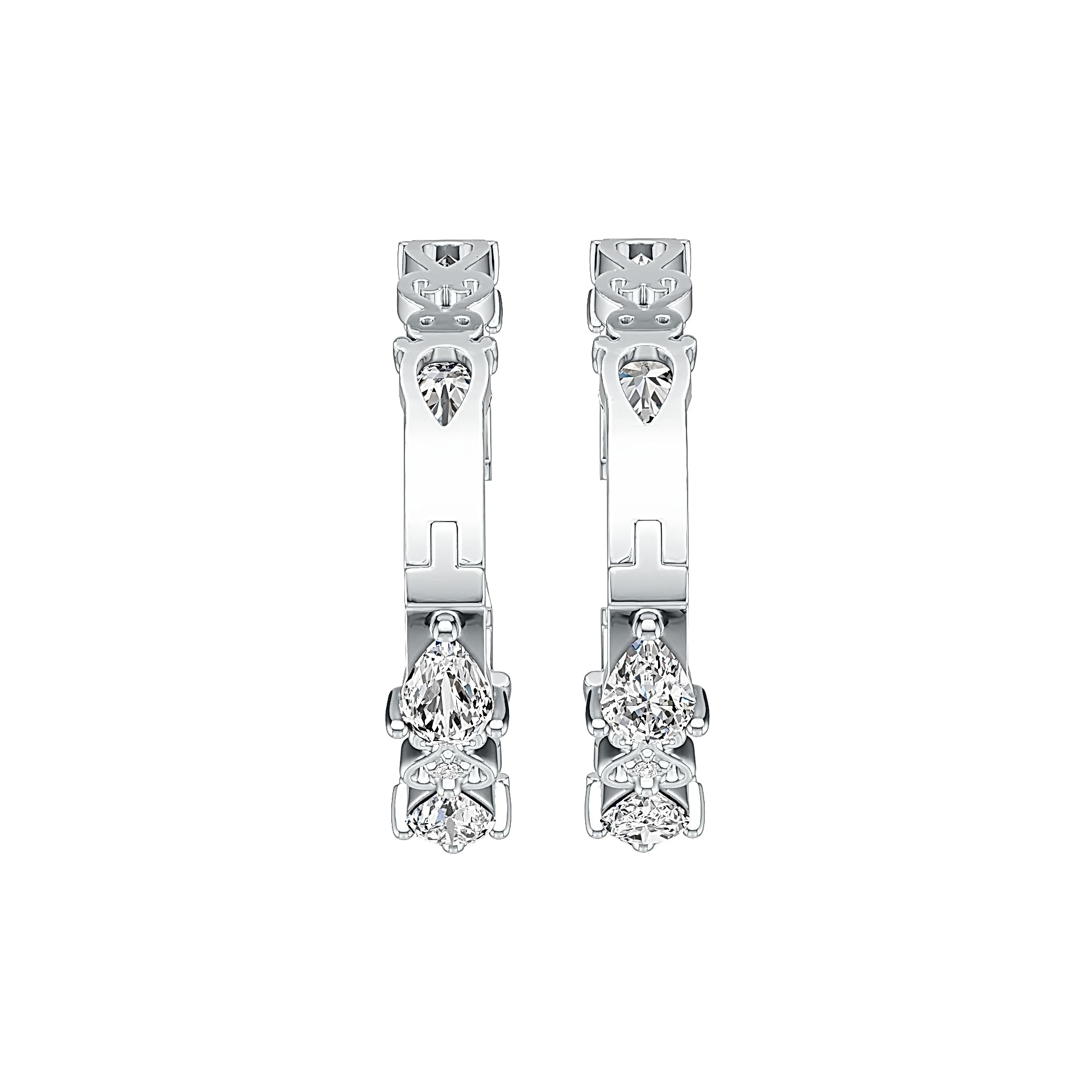 10K Gold Semi Mount Earrings Setting Pear PE 6X4mm Moissanite Accent DHJ