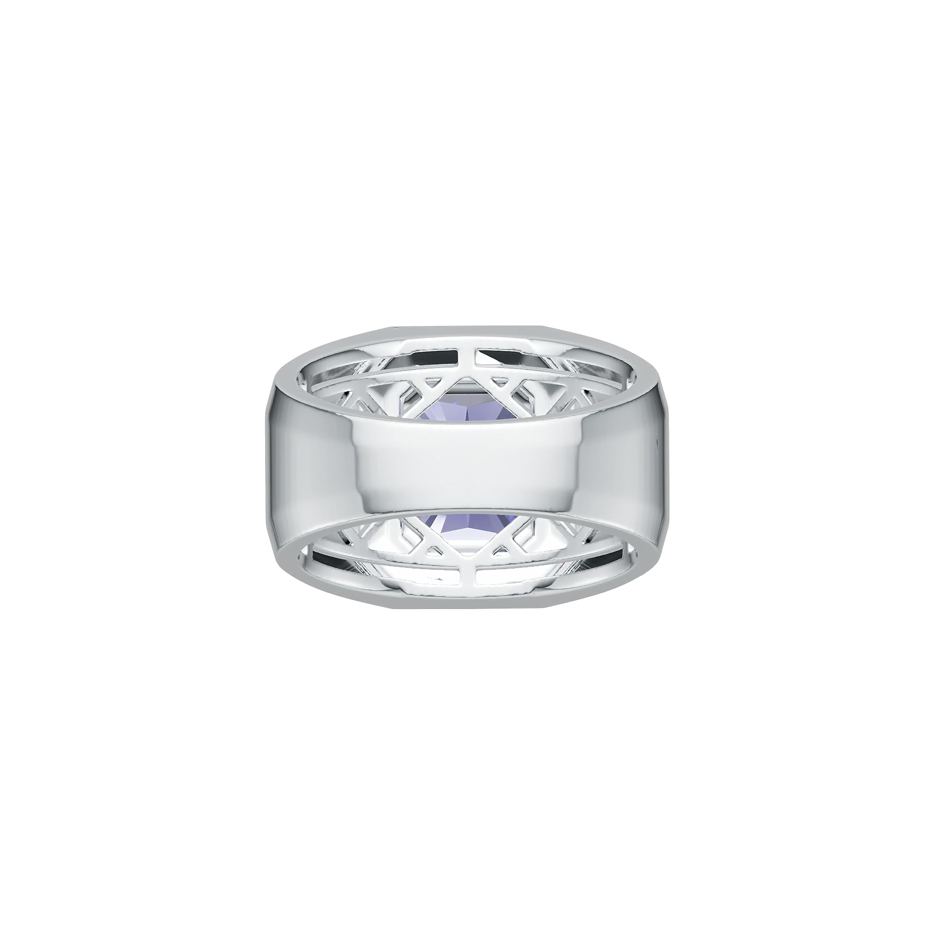 Sterling Silver Semi Mount Ring Setting Emerald OCT 10x8mm Men's Ring Bezel Fleur de lis Ring Syzjewelry