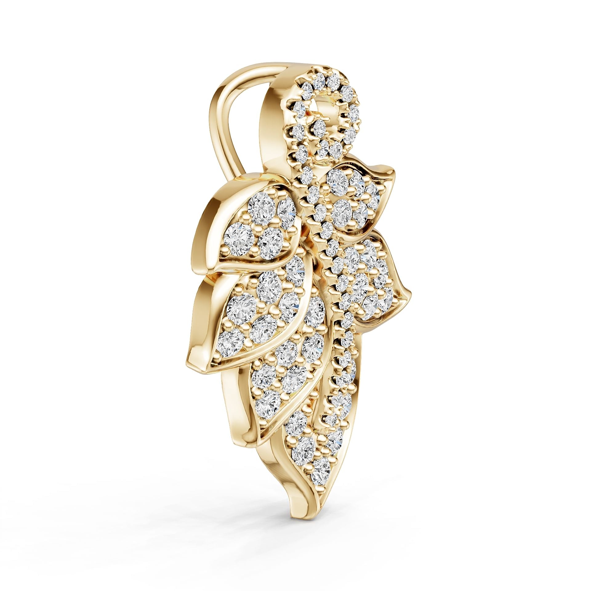18K Gold Semi Mount Pendant Setting Round Ro 6x6mm Diamond Accent Syz Jewelry