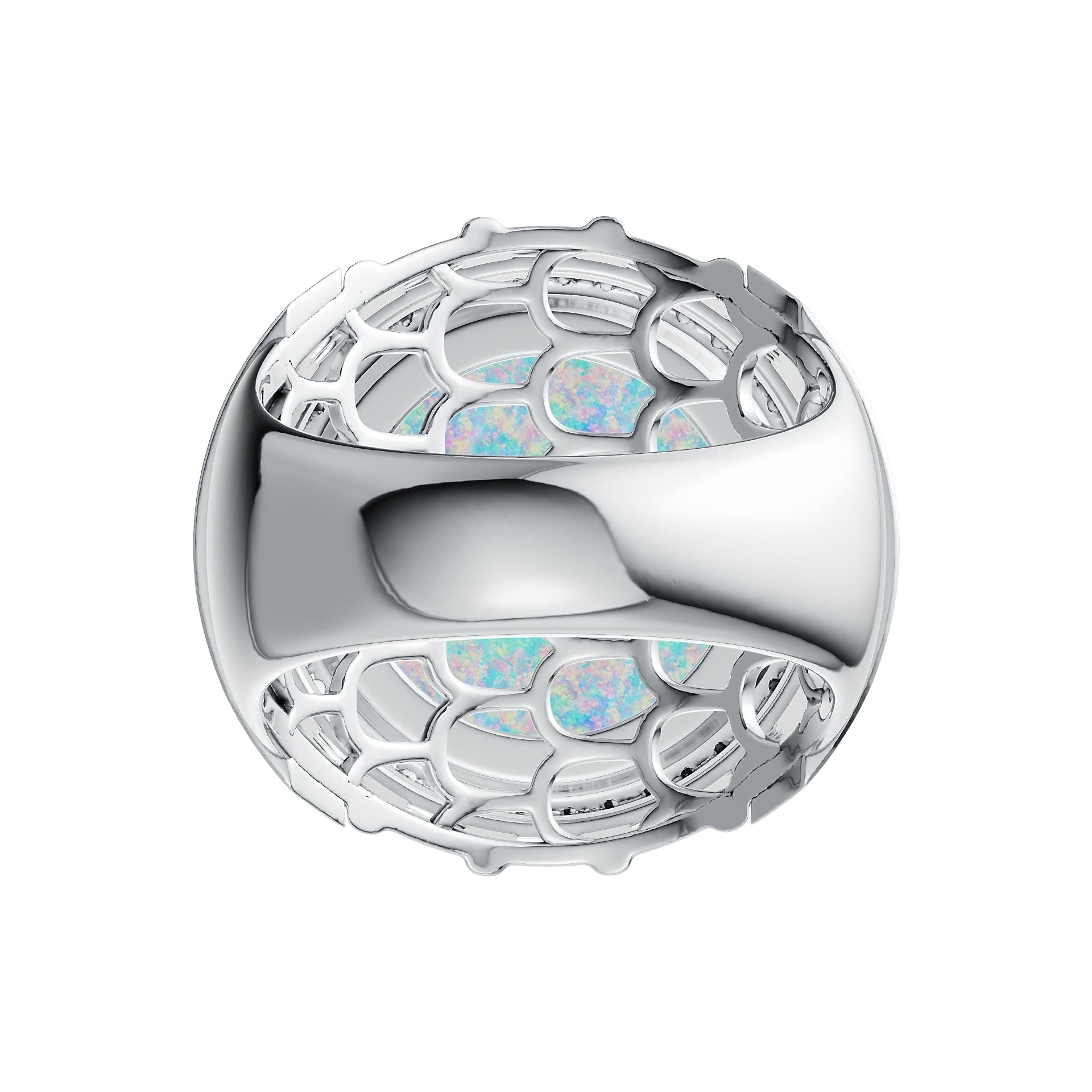 Sterling Silver Semi Mount Ring Setting Round RD 15x15mm Cabochon Bezel DHJ