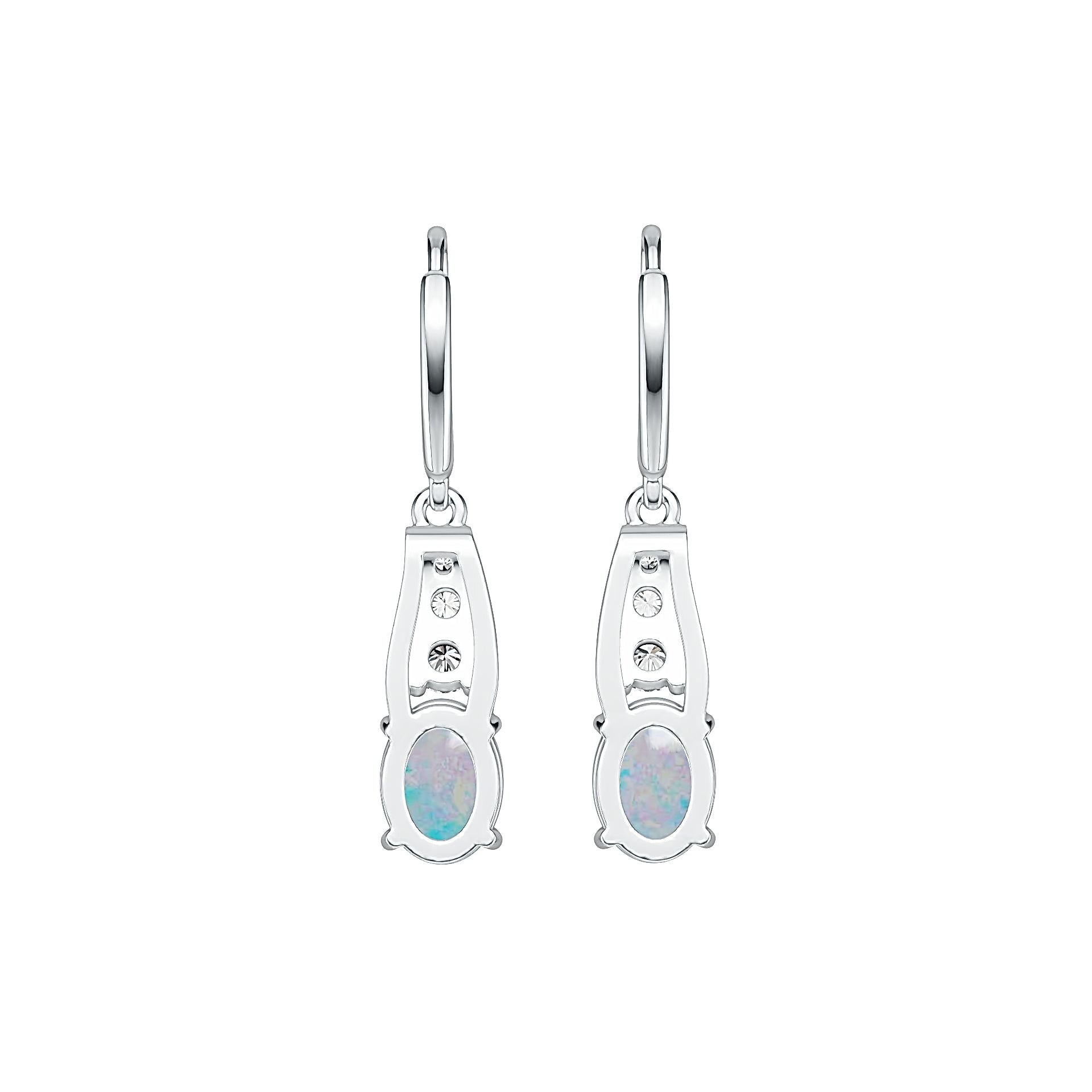 Sterling Silver Semi Mount Earrings Setting Oval OV 8X6mm Dangle Cabochon Syzjewelry