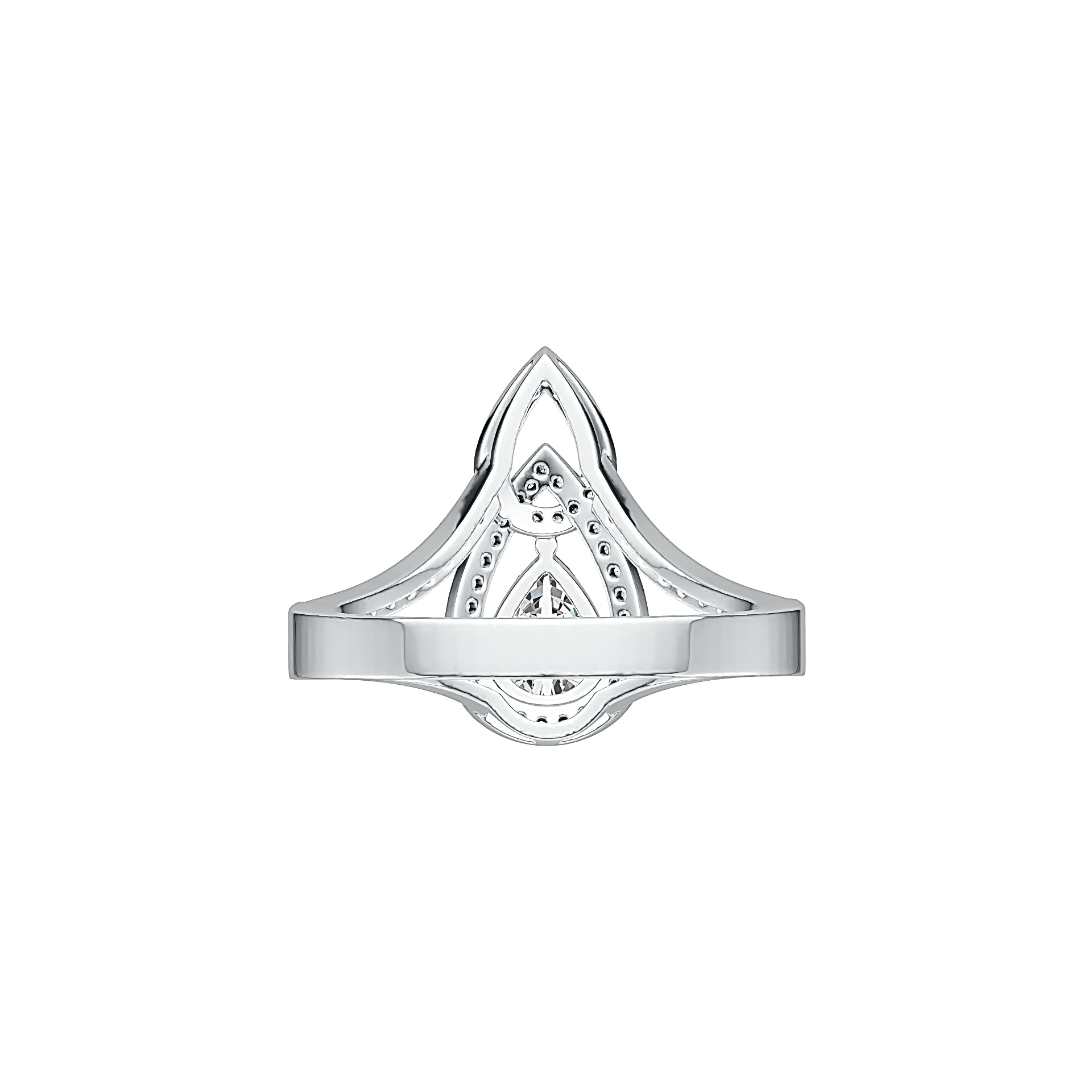 10K Gold Semi Mount Ring Setting Pear PE 8X6mm Moissanite Accent DHJ