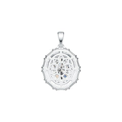 Sterling Silver Semi Mount Pendant Setting Oval OV 11X9mm with White Topaz Syzjewelry