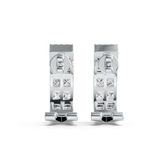 18K Gold Semi Mount Earrings Setting Princess SQ 3X3mm Diamond Accent DHJ