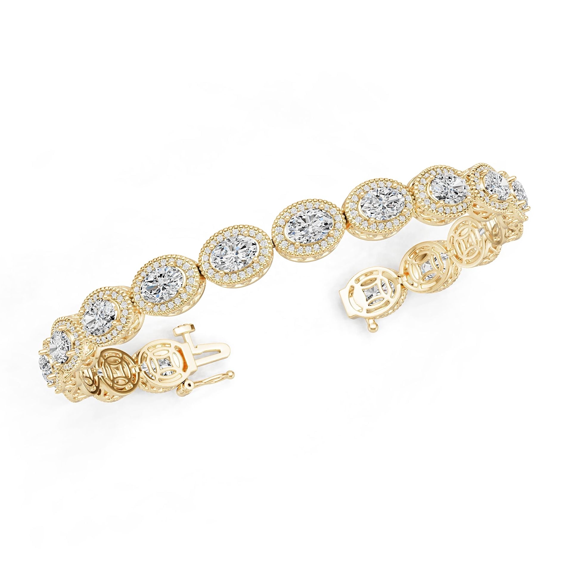 Platinum Semi Mount Bracelet Setting Round Ro 7x5mm Diamond Accent Syz Jewelry