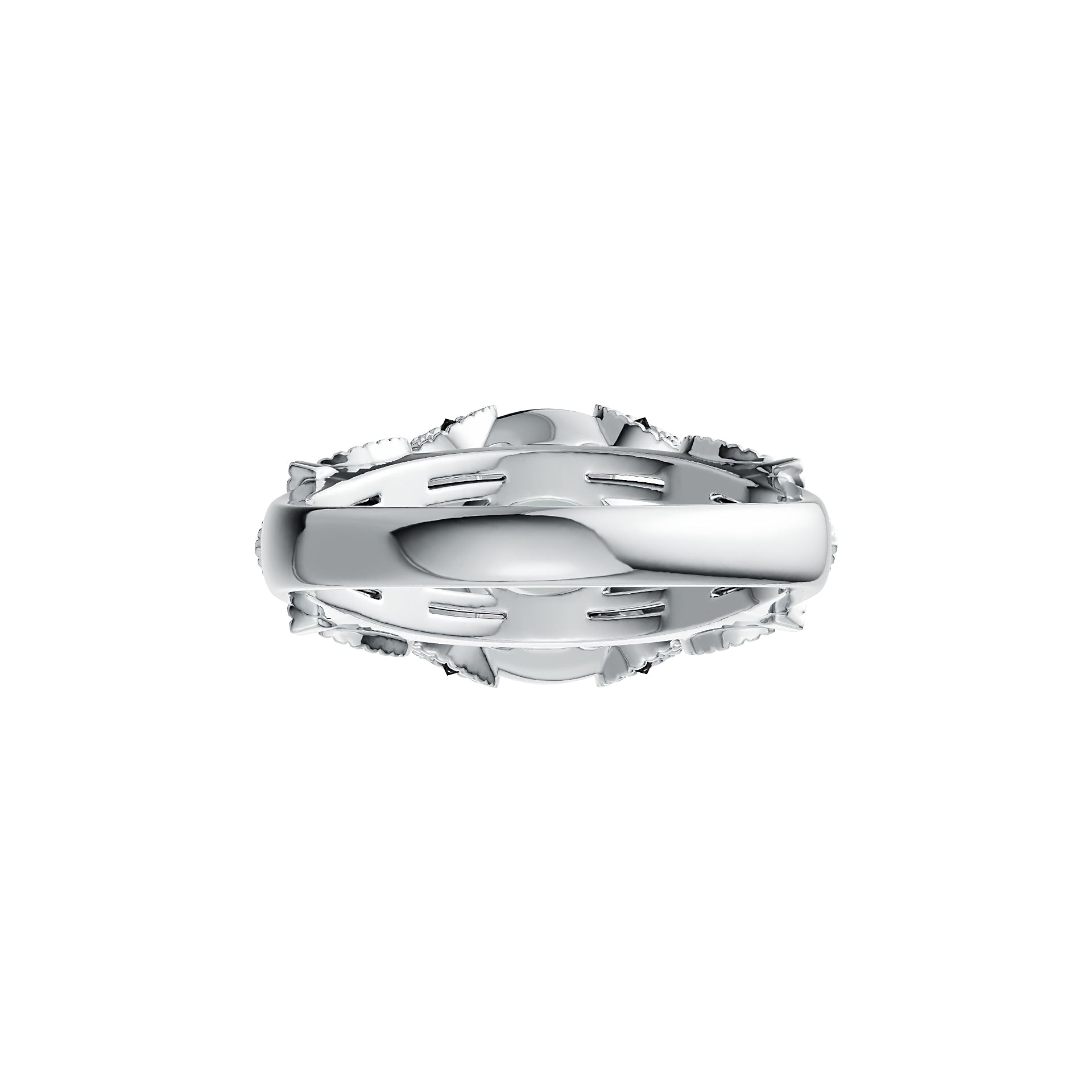 18K Gold Semi Mount Ring Setting Round RD 10.5mm with Diamond Accent DHJ