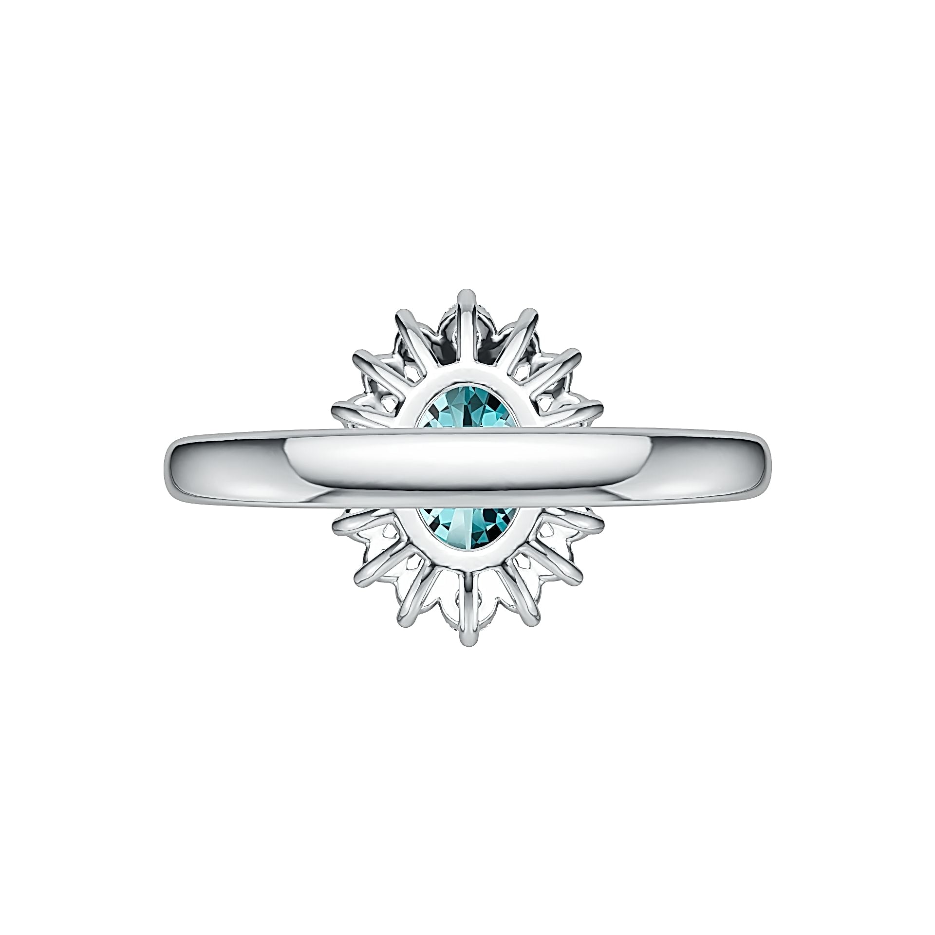 Sterling Silver Semi Mount Ring Setting Oval OV 8X6mm with White Topaz Syzjewelry