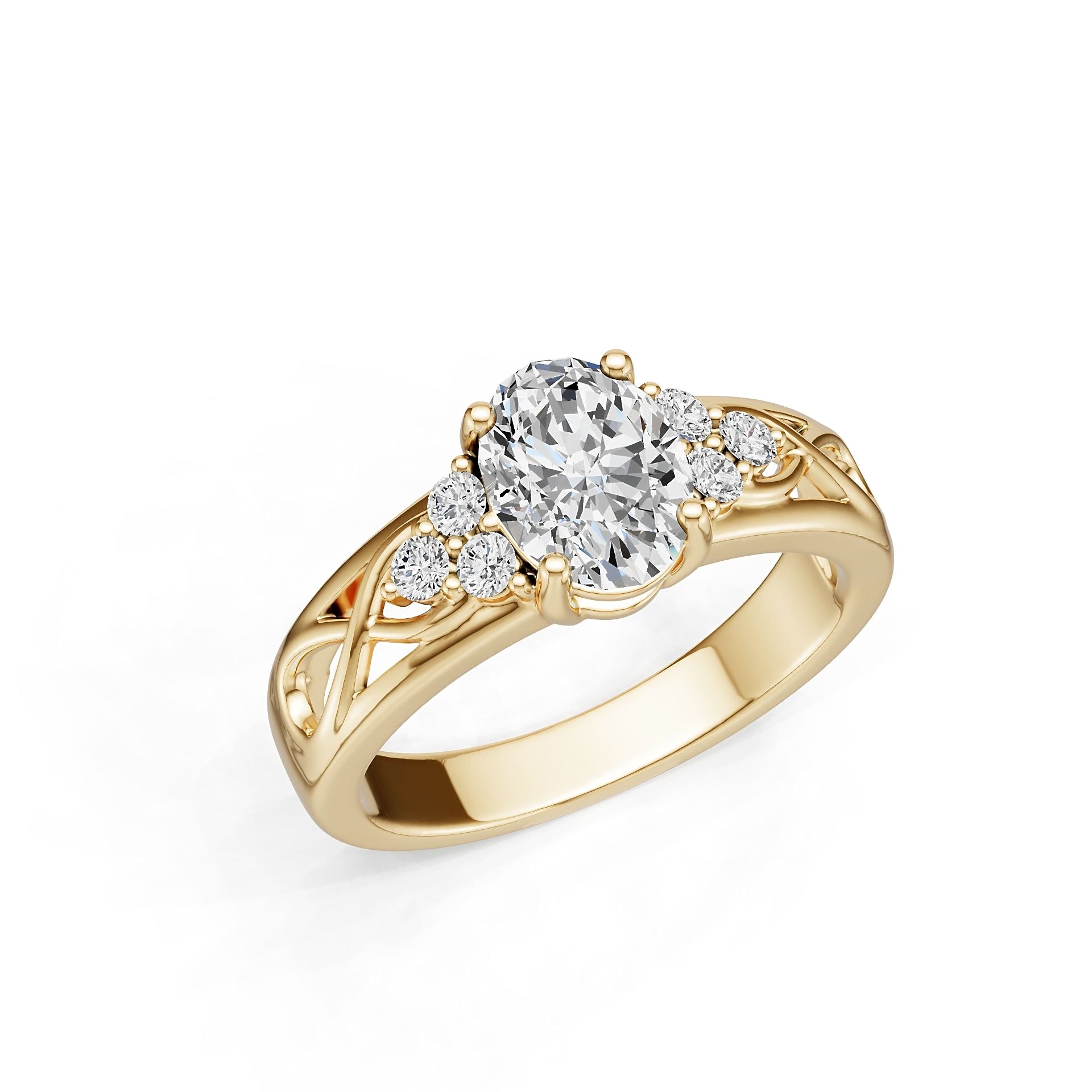 10K Gold Semi Mount Ring Setting Oval OV 8X6mm Syzjewelry