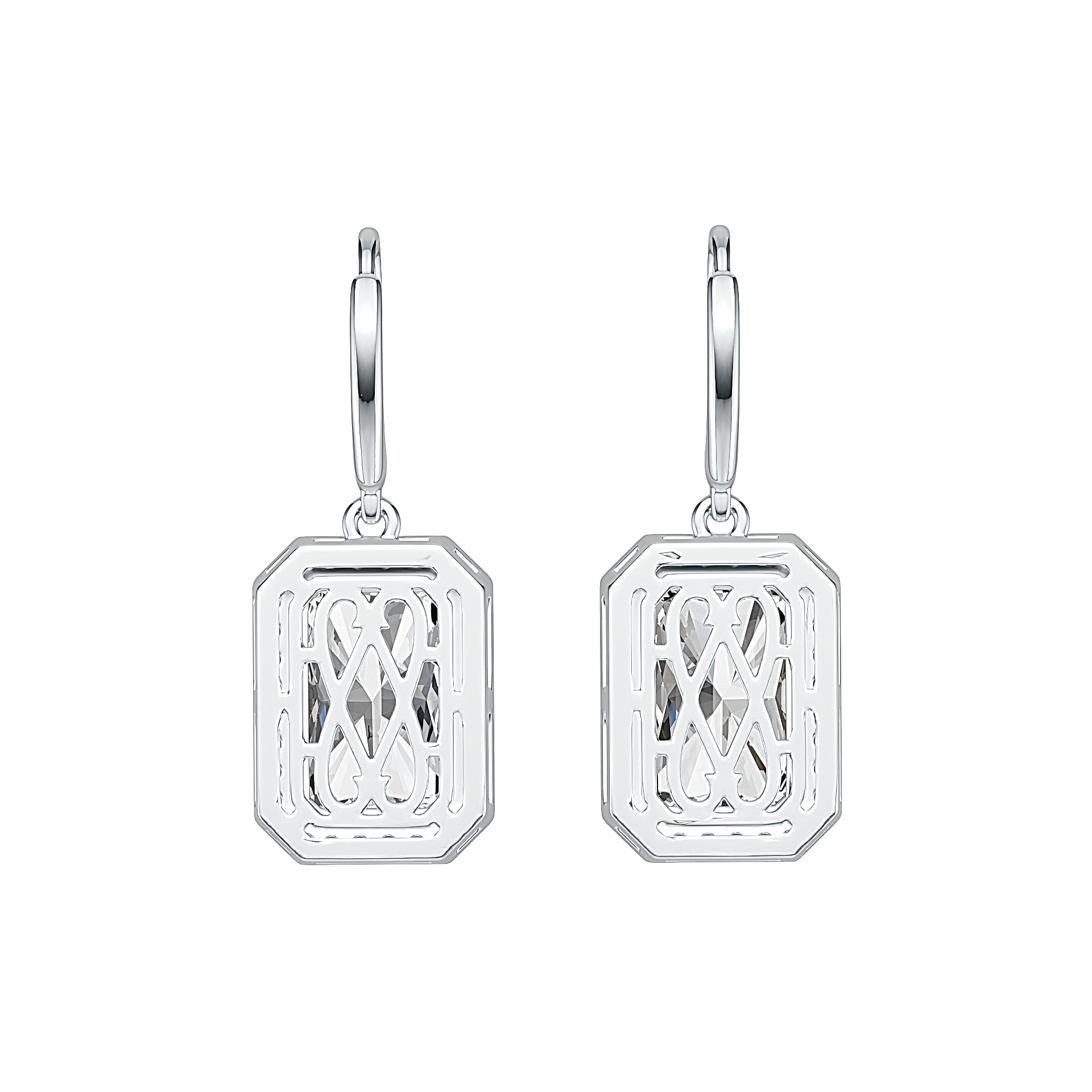 Sterling Silver Semi Mount Earrings Setting Emerald OCT 12X8mm DHJ