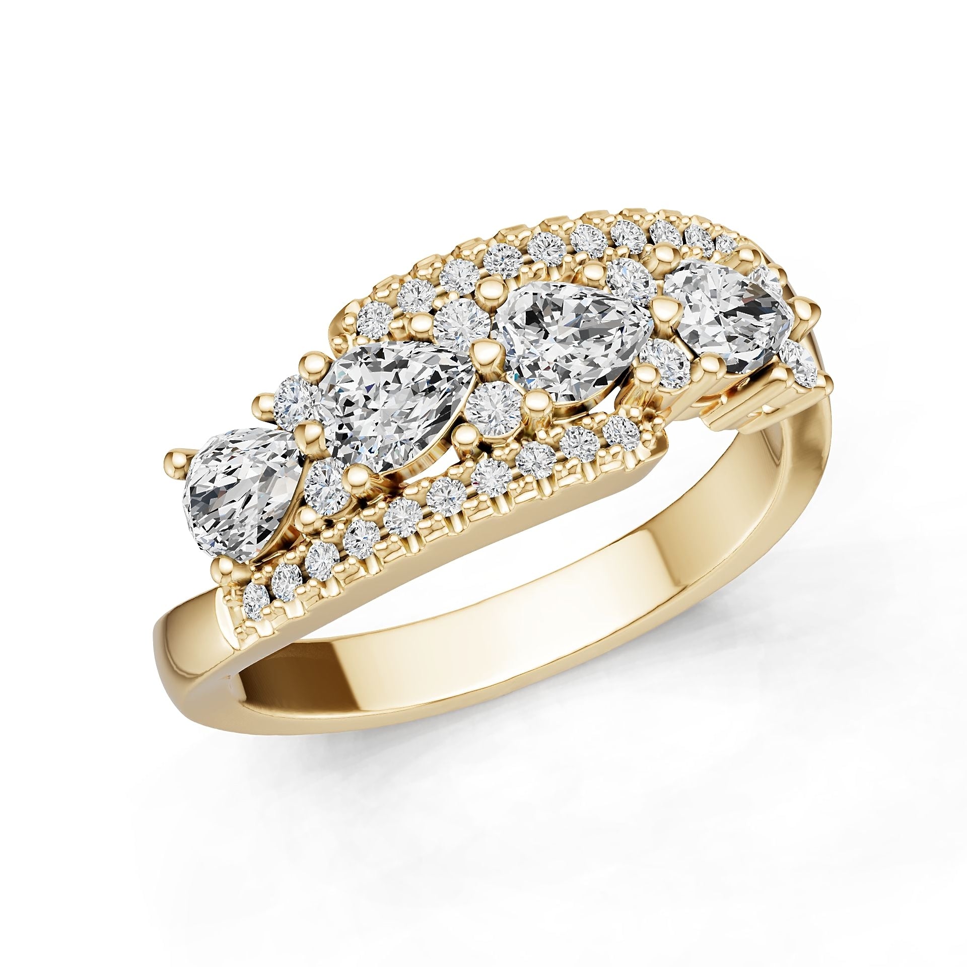 18K Gold Semi Mount Ring Setting Pear Pe 5x4mm Syz Jewelry