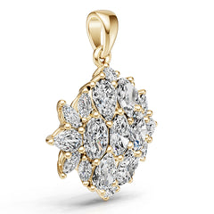 18K Gold Semi Mount Pendant Setting Round Ro 5x4mm Diamond Accent Syz Jewelry