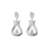 Sterling Silver Semi Mount Earrings Setting Pear PE 7X5mm Tulip Theme - Syzjewelry