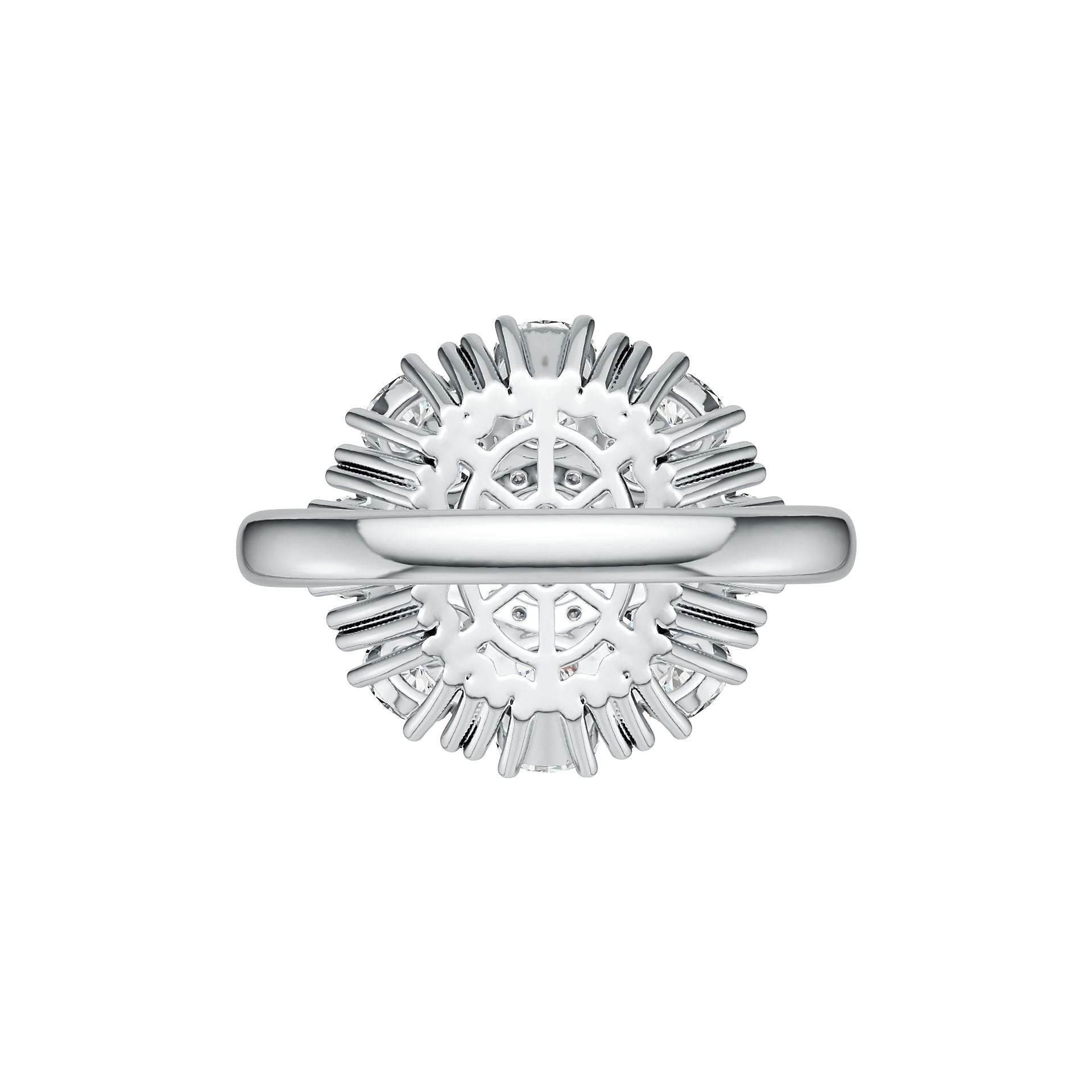 Platinum Semi Mount Ring Setting Oval OV 6X4mm Diamond Accent DHJ