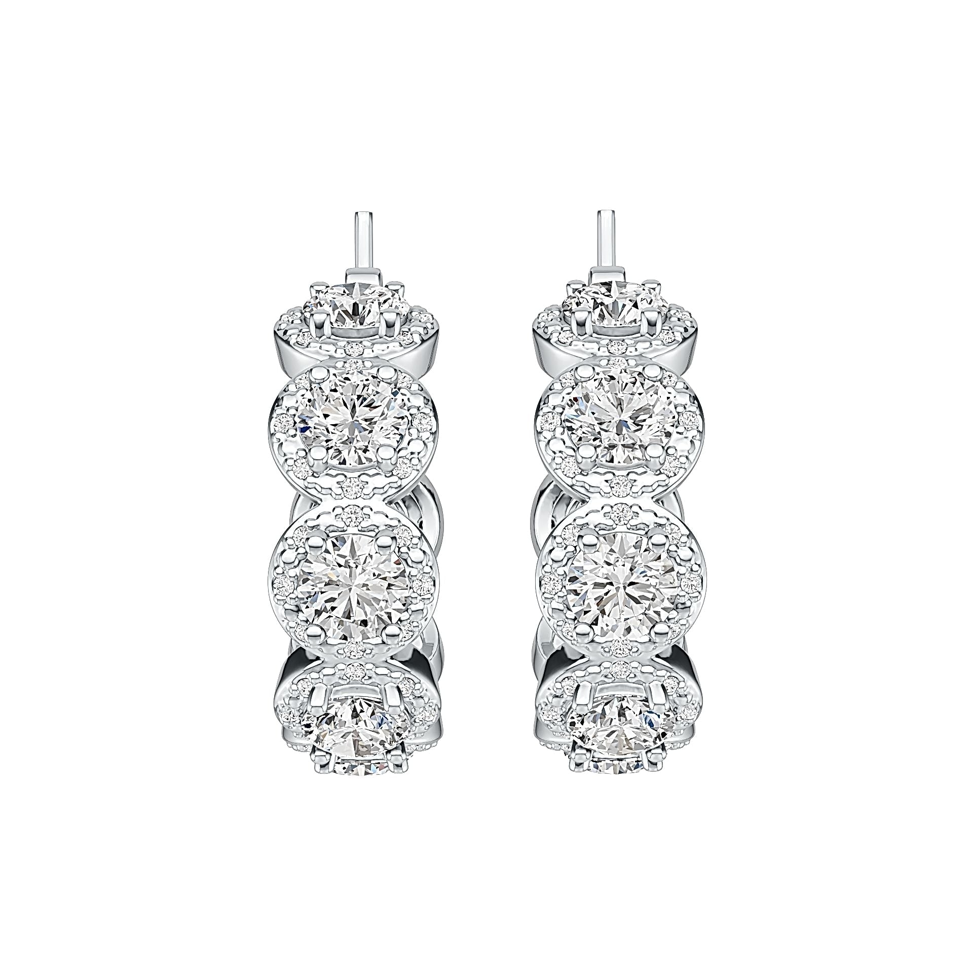 Platinum Semi Mount Earrings Setting Round RD 5x5mm with Diamond Accent DHJ