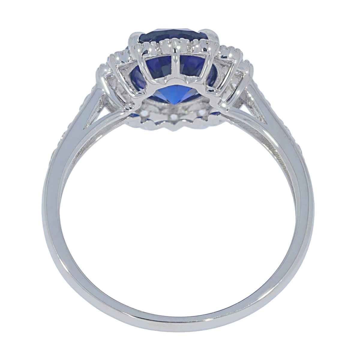 Platinum Semi Mount Ring Setting Oval OV 10X8mm Halo Ring Diamond Accent DHJ