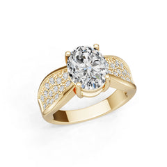 Sterling Silver Semi Mount Ring Setting Oval OV 10X8mm White Topaz Accents Syzjewelry