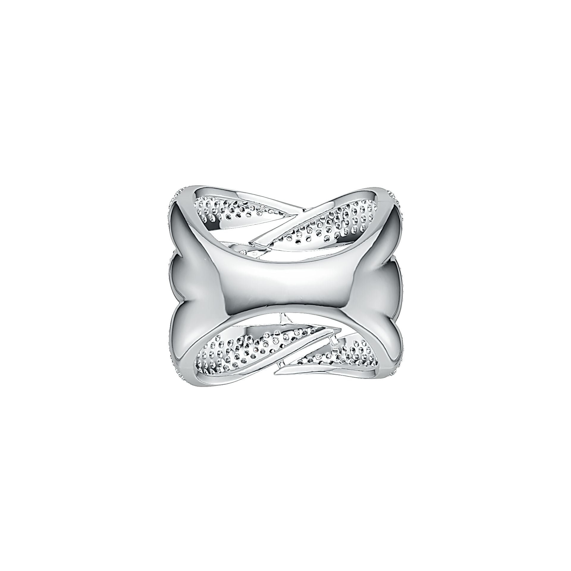 Sterling Silver Cluster Cocktail Ring with White Topaz or Moissanite DHJ