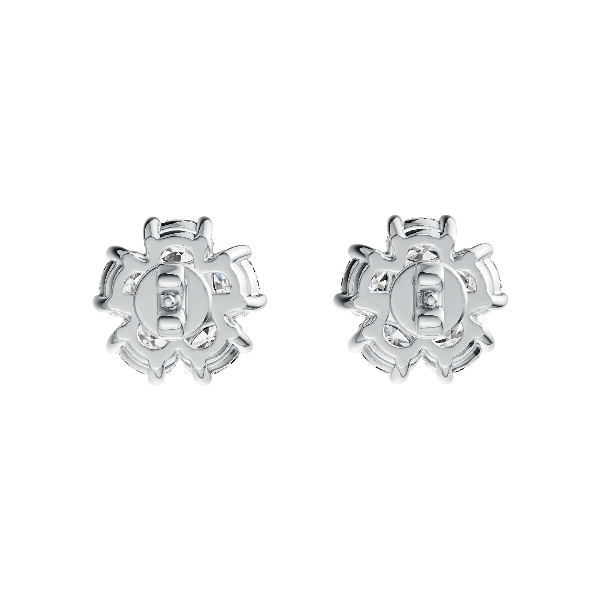 10K Gold Semi Mount Earrings Setting Oval OV 4X3mm RD 3x3mm DHJ