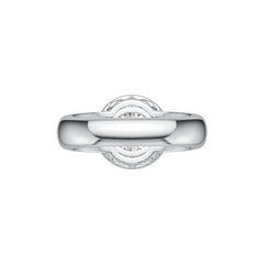 Platinum Semi Mount Ring Setting Round RD 8x8mm Diamond Accent DHJ
