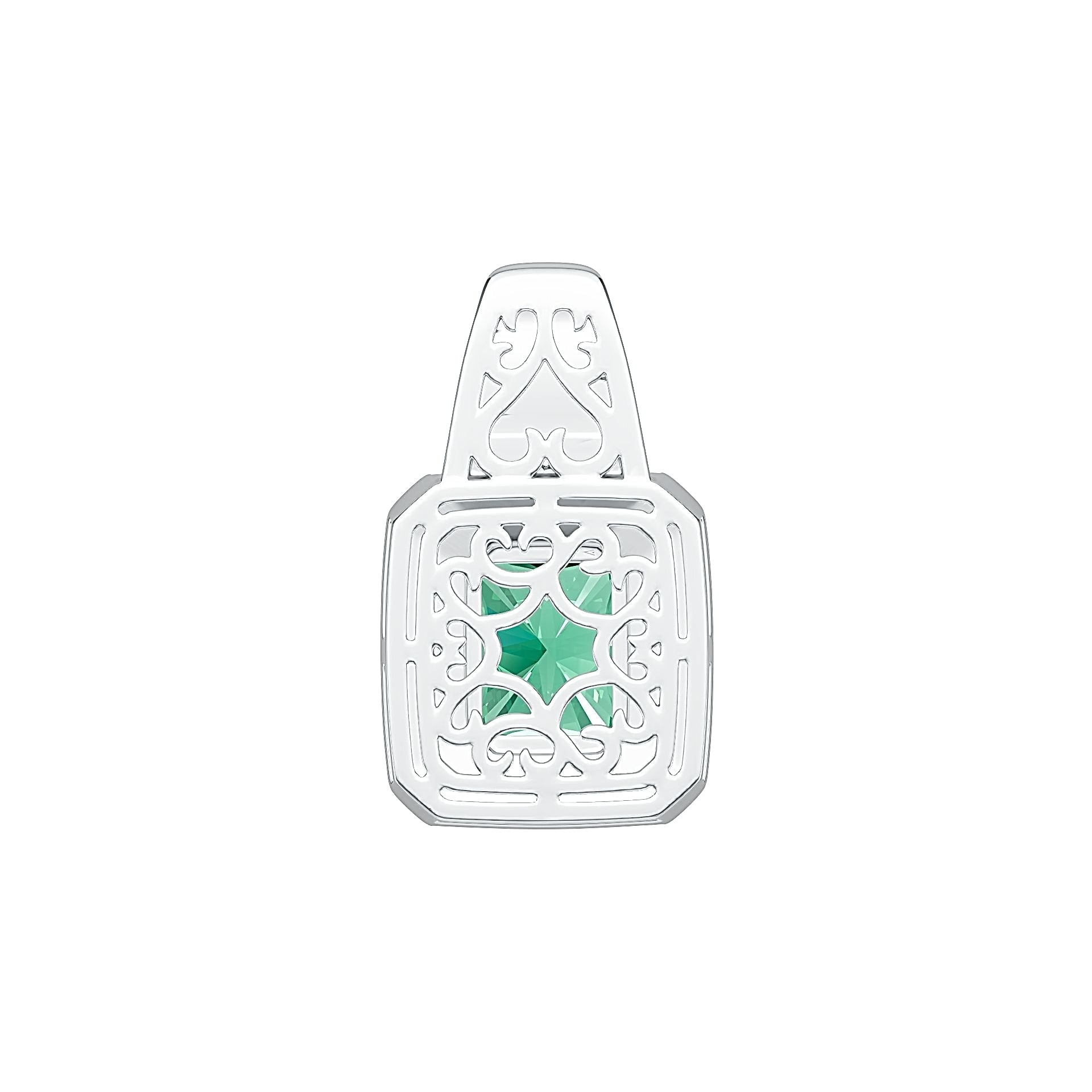 10K Gold Semi Mount Pendant Setting Emerald OCT 10X8mm DHJ