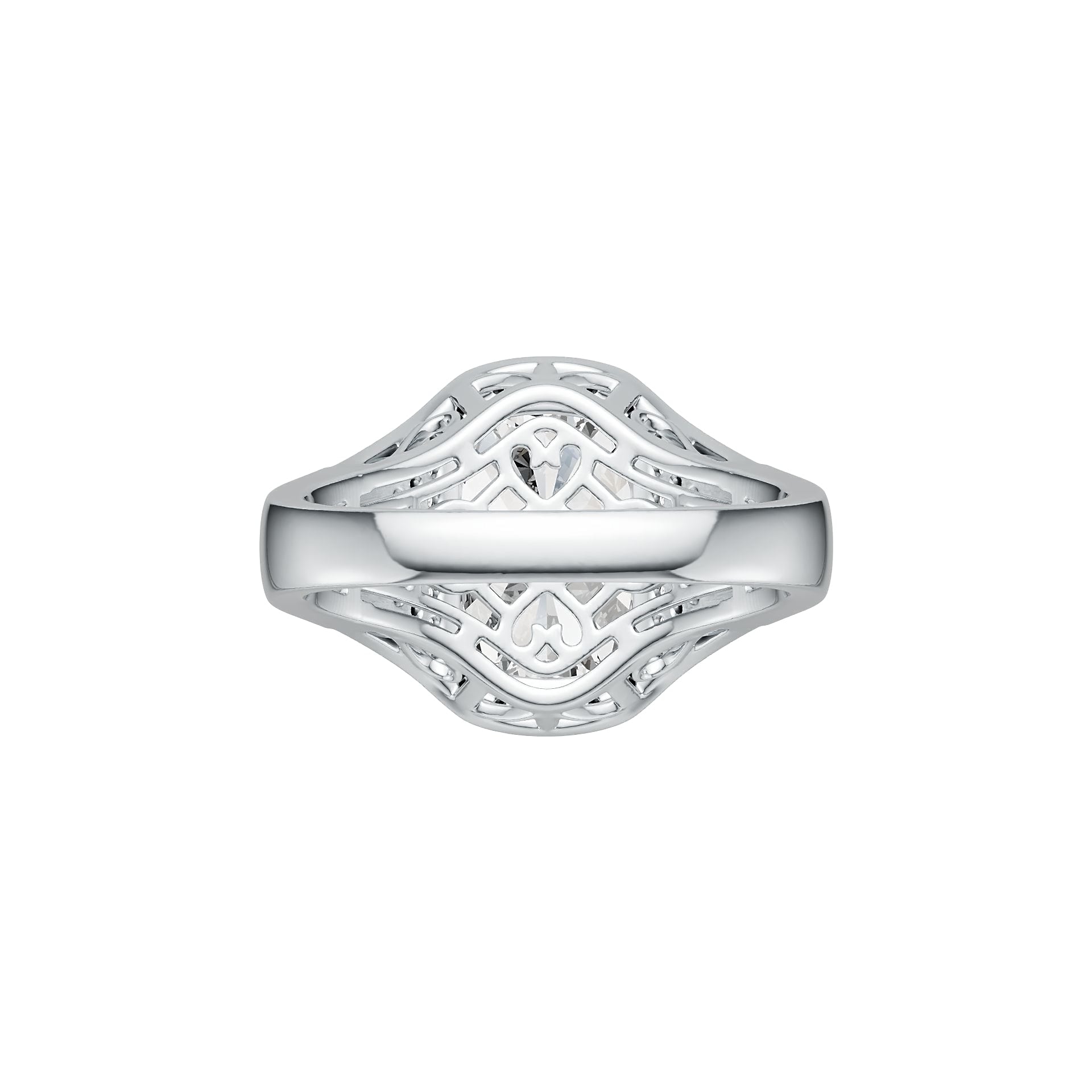 Sterling Silver Semi Mount Ring Setting Cushion CU 14X10mm DHJ