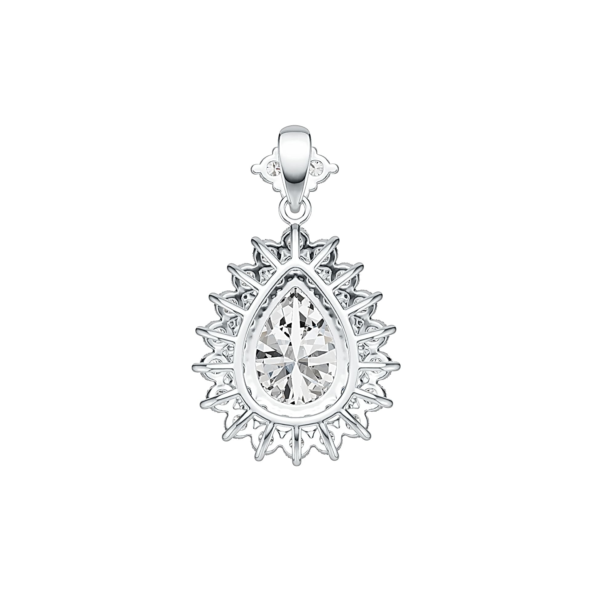 Sterling Silver Semi Mount Pendant Setting Pear PE 15X11mm Syzjewelry