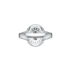 Sterling Silver Semi Mount Ring Setting Oval OV 8X6mm Double Halo Split Shank DHJ