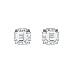 Sterling Silver Semi Mount Earrings Setting Cushion CU 7X7mm DHJ