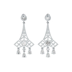 10K Gold Semi Mount Earrings Setting Round RD 9x9mm Moissanite Accent DHJ