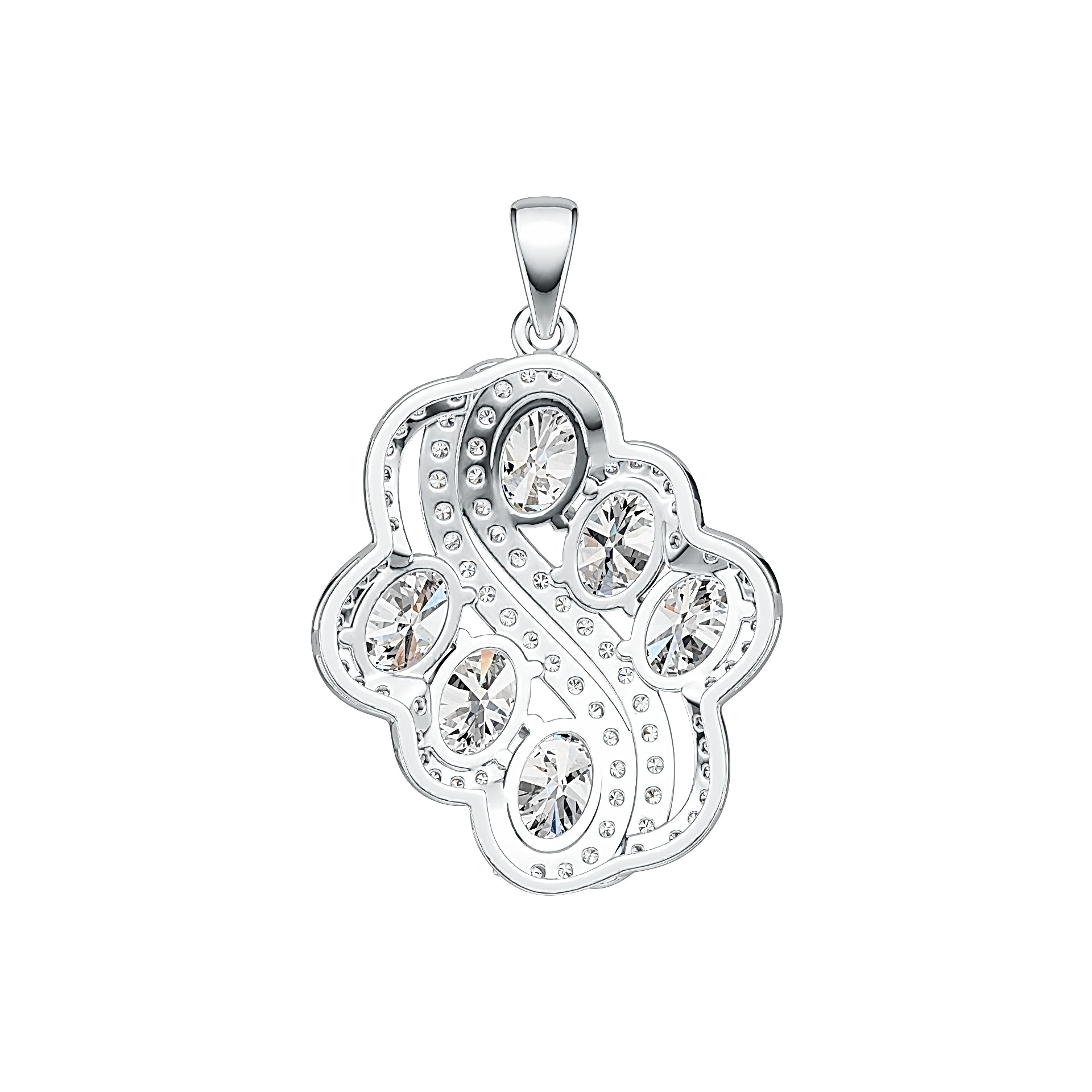 Sterling Silver Semi Mount Pendant Setting Oval OV 7X5mm with White Topaz DHJ