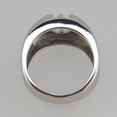 Men's Platinum Semi Mount Ring Setting Round RD 7x7mm Ring Solid Syzjewelry