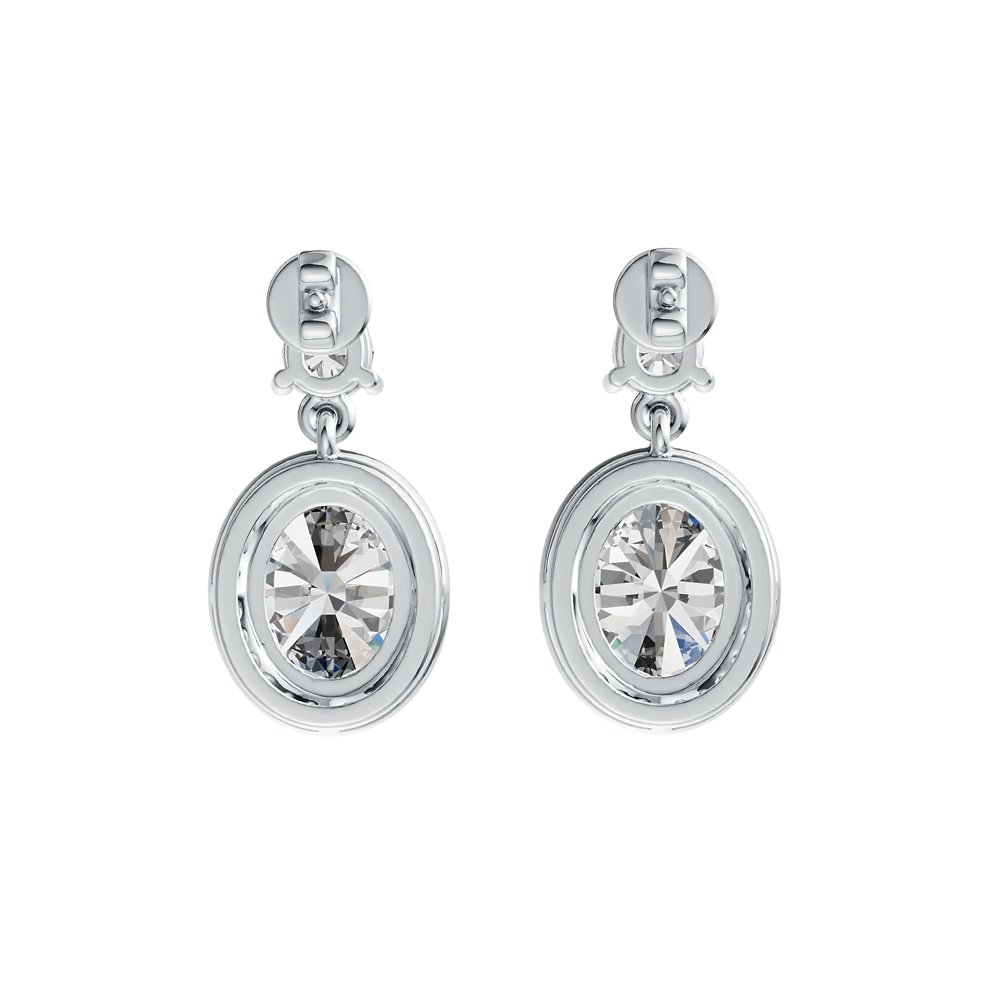 Sterling Silver Semi Mount Earrings Setting Oval OV 10X8mm PE 6X4mm DHJ