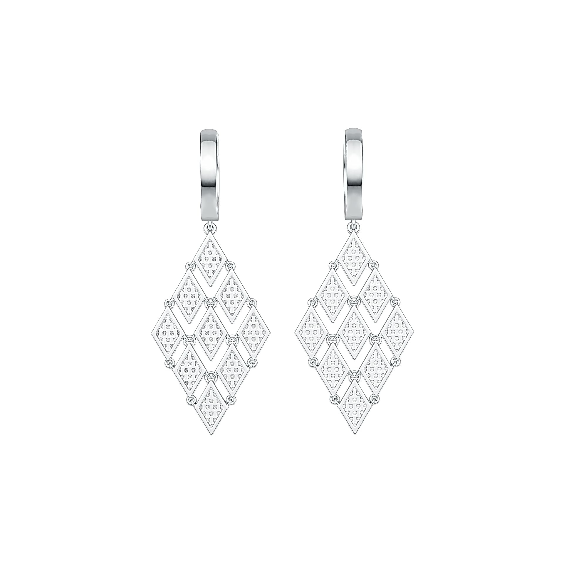 Platinum Semi Mount Earrings Setting Round RD 1.1mm Diamond Accent DHJ
