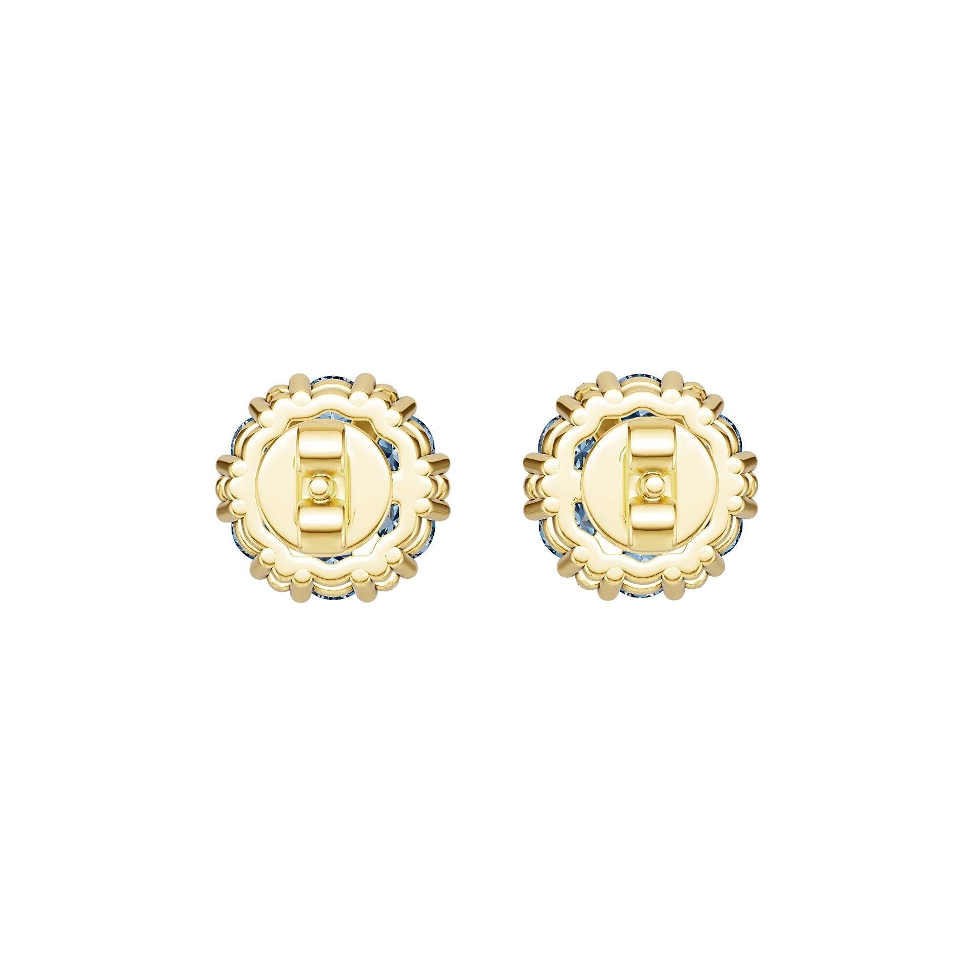 10K 14K Gold or Platinum Semi Mount Earrings Setting Round Rd Diamond Accent Syzjewelry
