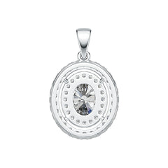 Platinum Semi Mount Pendant Setting Oval OV 9x7mm Diamond Accent DHJ