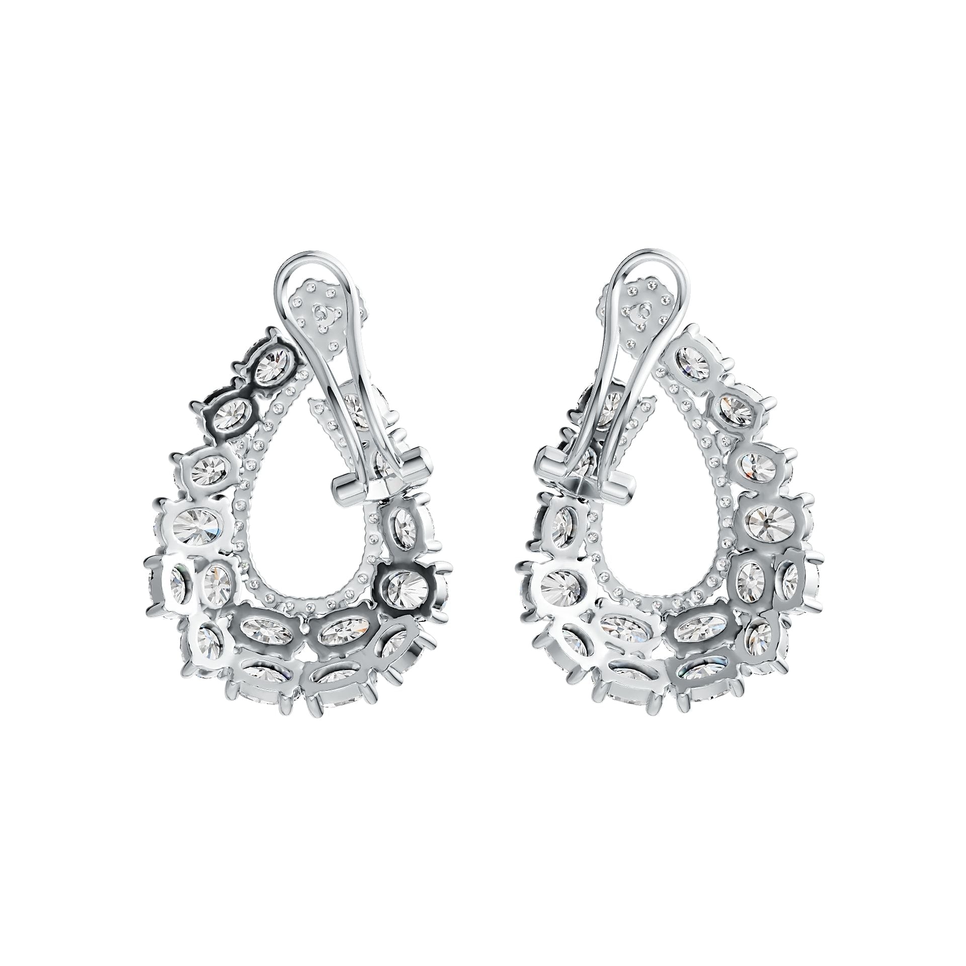 18K Gold Semi Mount Earrings Setting Oval OV 5X4mm OV 5X3mm OV 4X3mm Diamond Accent DHJ